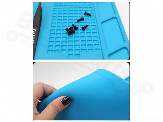 Silicone work mat 55cm x 35cm x 5mm magnetic blue